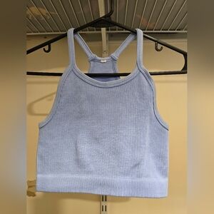 3 High Neck Ribbed Crop Tank Top